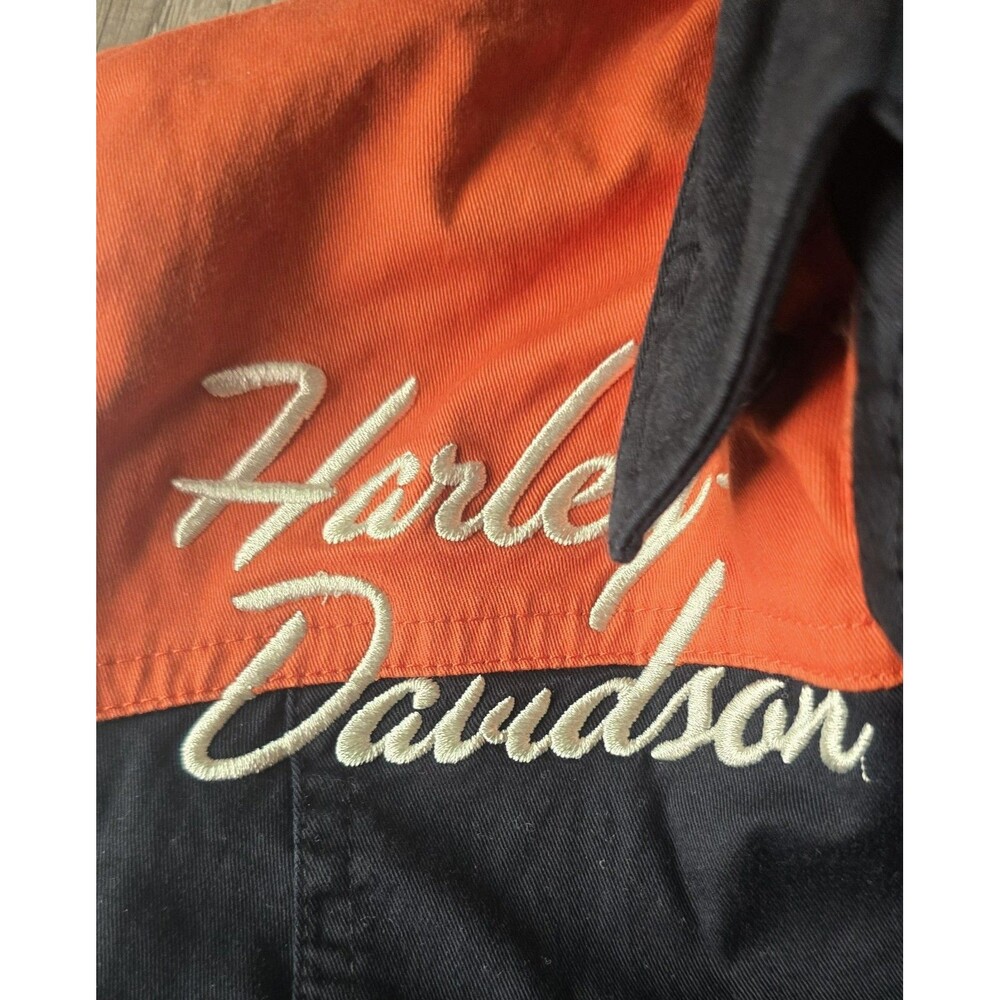 Women's Harley Davidson Motorcycles Patch Zip-Front Riding Shirt Striped Size S - Picture 4 of 10